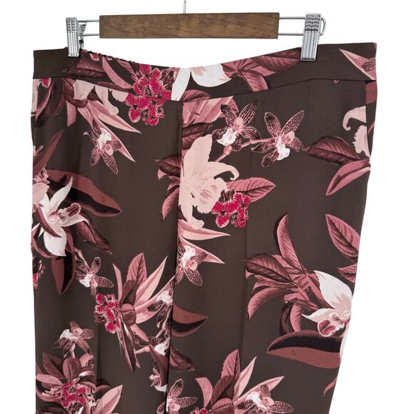 NEW NWT Chicos Sz Large/XL US 14P 2.5P Petite Wide Leg Pants Pink tROPICAL - Picture 3 of 8